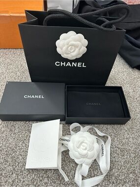 CHANEL Black & White Camellia Gift Set with Branded Bag